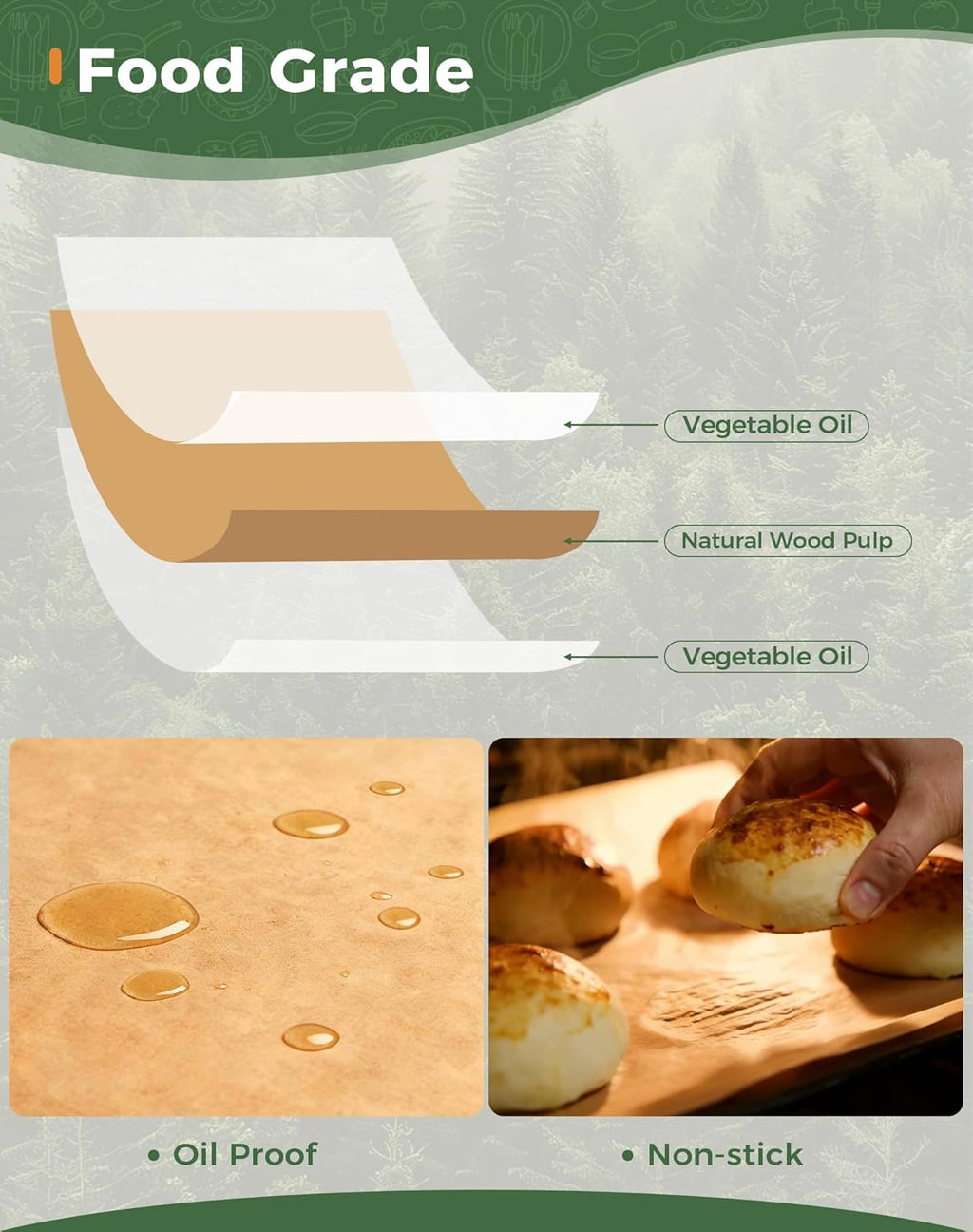 Unbleached Parchment Paper Sheets by [Brand Name] - Non-Stick Baking Paper for Oven & Air Fryer | 100 Precut 9x13 Sheets