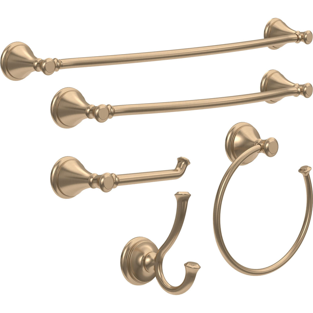 Delta Double Towel Hook for Bathroom or Kitchen| Champagne Bronze | Cassidy Accessories