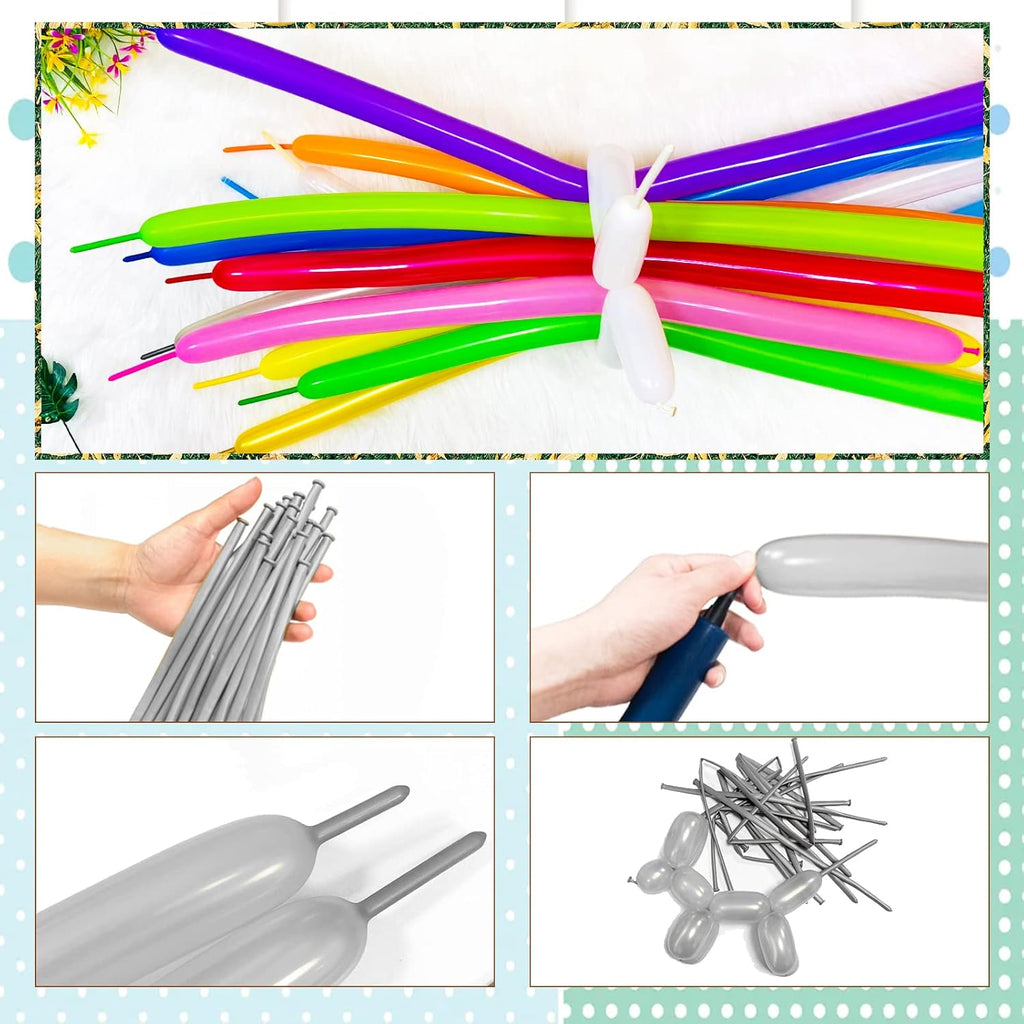 Skiennix 100 Pcs Skinny Silver Balloons - Perfect for Weddings & Birthday Parties