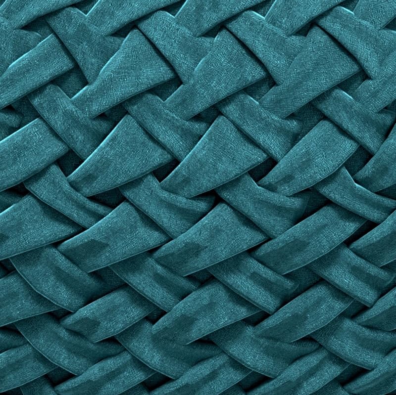 SIMPLIHOME Grafton Round Pouf - 20 inch Wide Upholstered Velvet Ottoman in Teal, Transitional Button-Tufted Footstool or Extra Seating for Living Room or Bedroom with Polystyrene Filling, Assembled