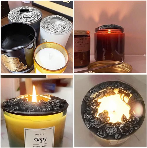ITROLLE Silver Antique Butterfly Candle Topper - Elegant Shade Lid for Jar Candles | Perfect Gift Decor