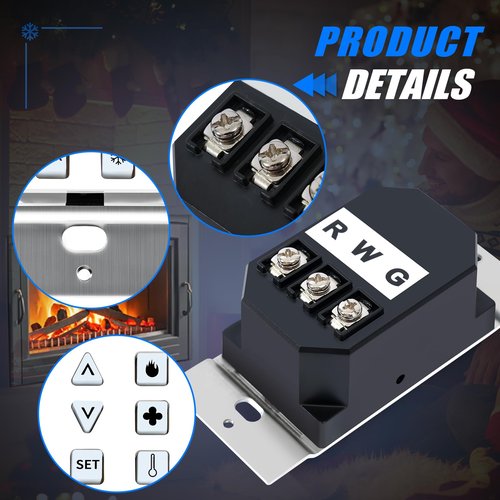 Fenglesha HTI-12-007 Wall Switch Wall Control Assembly Compatible with Heat N Glo, Heatilator, QuadraFire Gas Fireplaces, Used for Both NG and LP Units