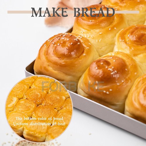 FORBAKE Non-Stick 11" Square Baking Sheet - Durable Aluminum Alloy for Perfect Cookies - Easy to Clean & Warp Resistant - 11 x 11 x 1 Inch