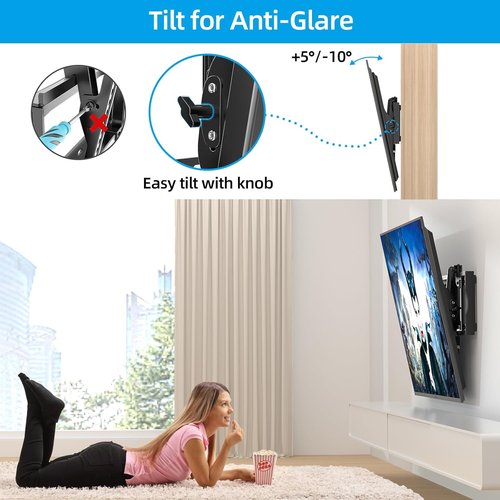 HOME VISION Heavy Duty Tilt TV Wall Mount Bracket - Supports 48-120 Inch Flat/Curved TVs, 200Lbs Capacity, Max VESA 800x600mm