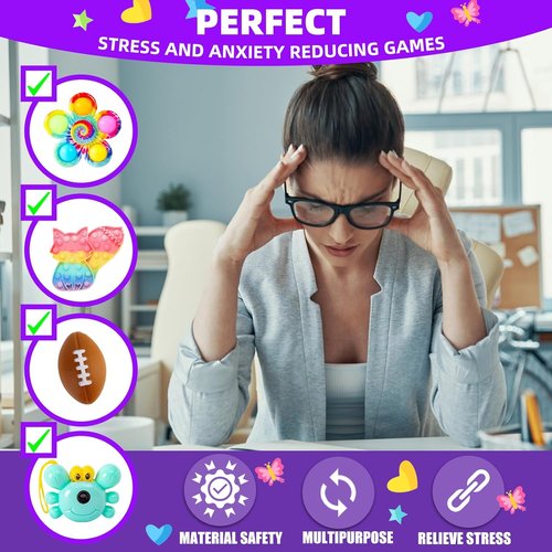 Fidget Toys Pack by [Brand Name] - 1000 Pcs Bulk Party Favors for Kids | Stress Relief & Fun
