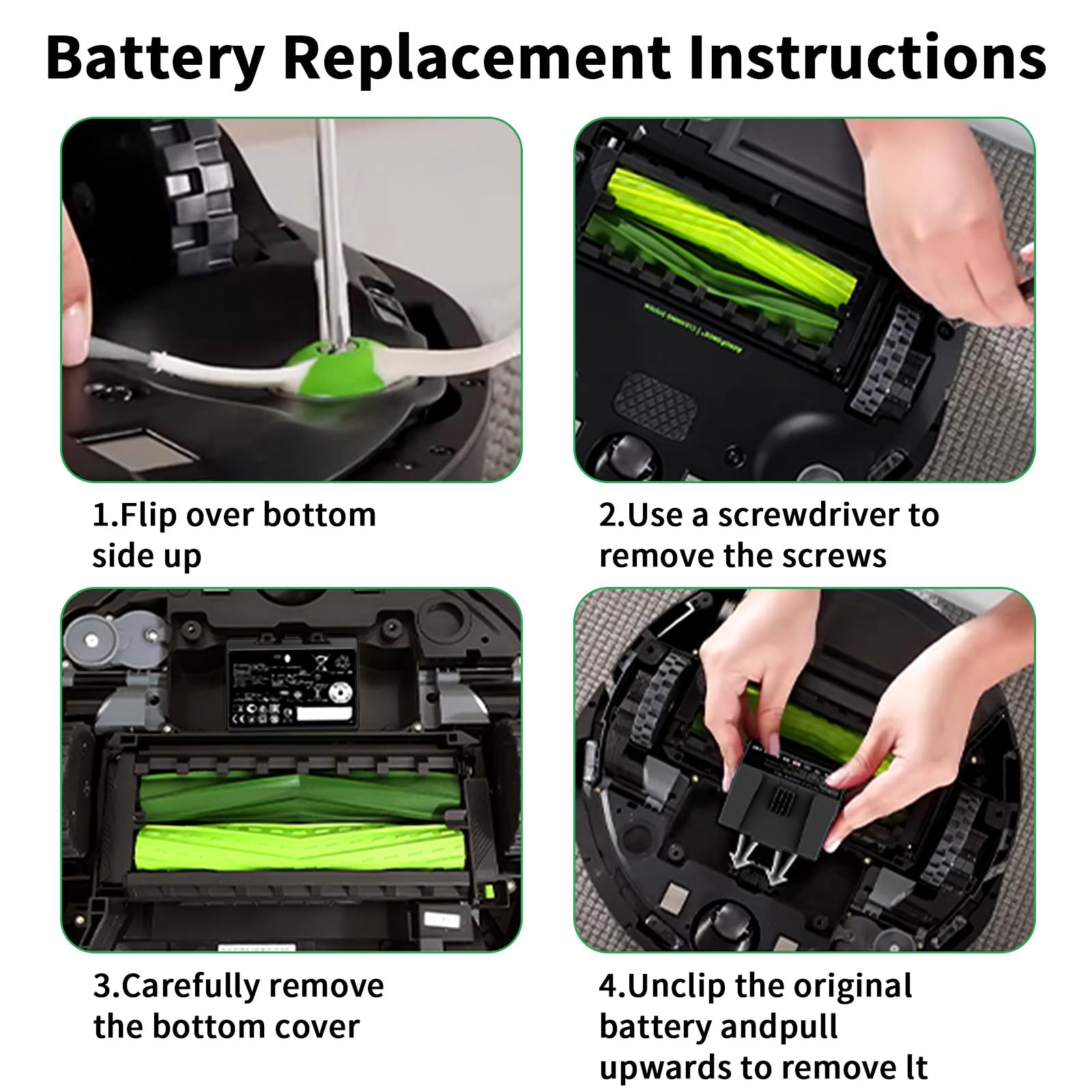 High Capacity for Roomba i7 Battery Compatible with iRobot Roomba i and e j Series, for J7 i7 i7+ i8 i8+ i6 i5 i4 i4+ i3 i3+ i7158 J7 7150 7550 and e5 e6 e5150 e5152 e6198 5511 ABL-D1 ABL-D2 14.4V