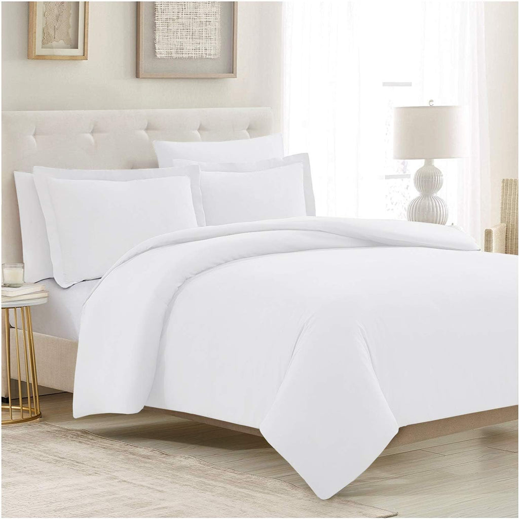 Mellanni Duvet Cover Set - 5-Piece Hotel Luxury Bedding - Extra Soft & Cooling Microfiber | Queen Size, White
