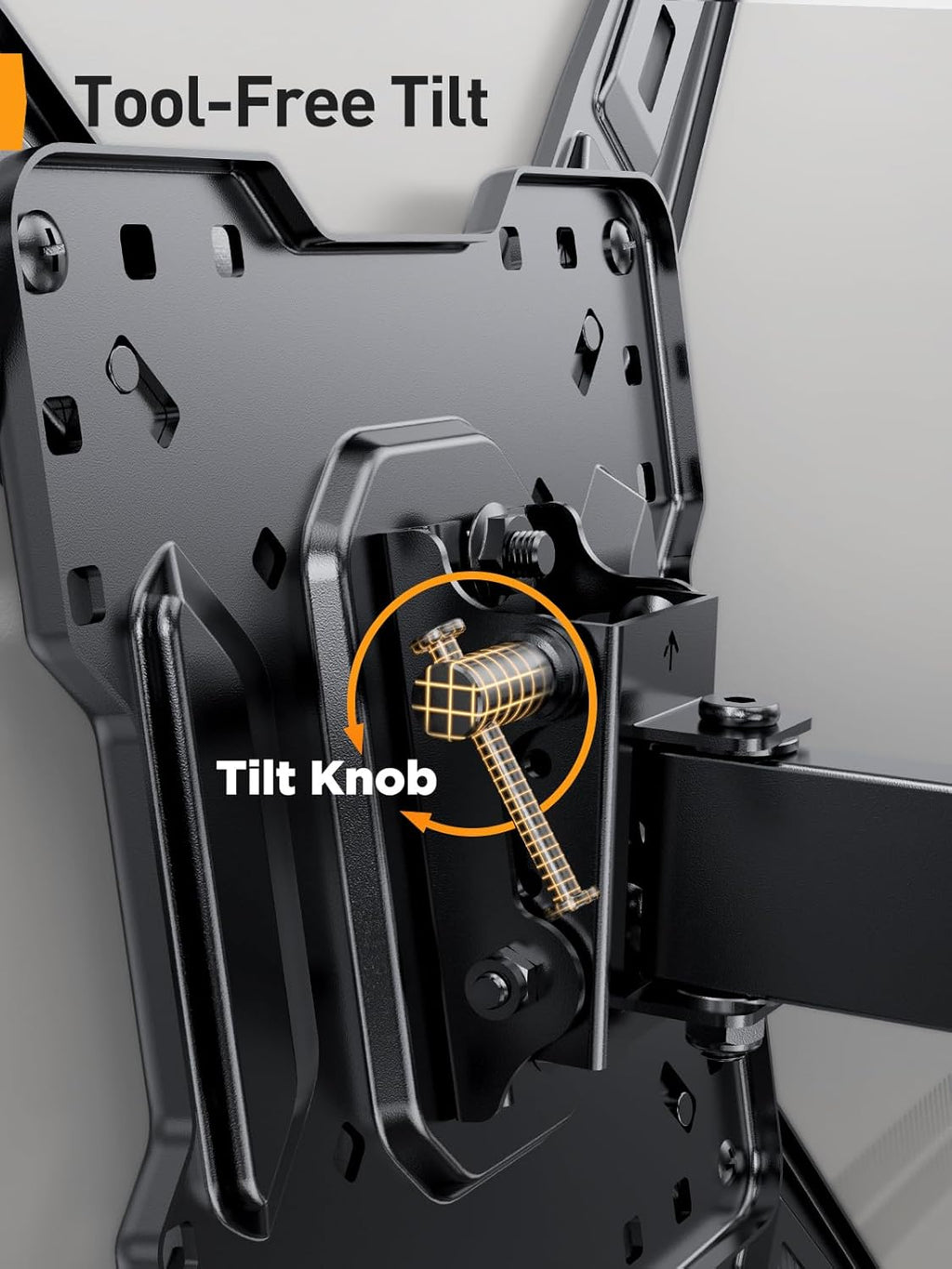 Perlegear Full Motion TV Mount - Articulating Wall Bracket for 26-65 Inch TVs | Tool-Free Tilt & Swivel, Max VESA 400x400mm