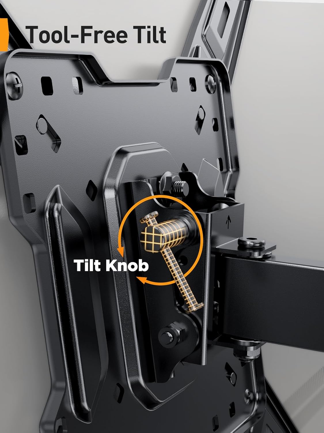 Perlegear Full Motion TV Mount - Articulating Wall Bracket for 26-65 Inch TVs | Tool-Free Tilt & Swivel, Max VESA 400x400mm