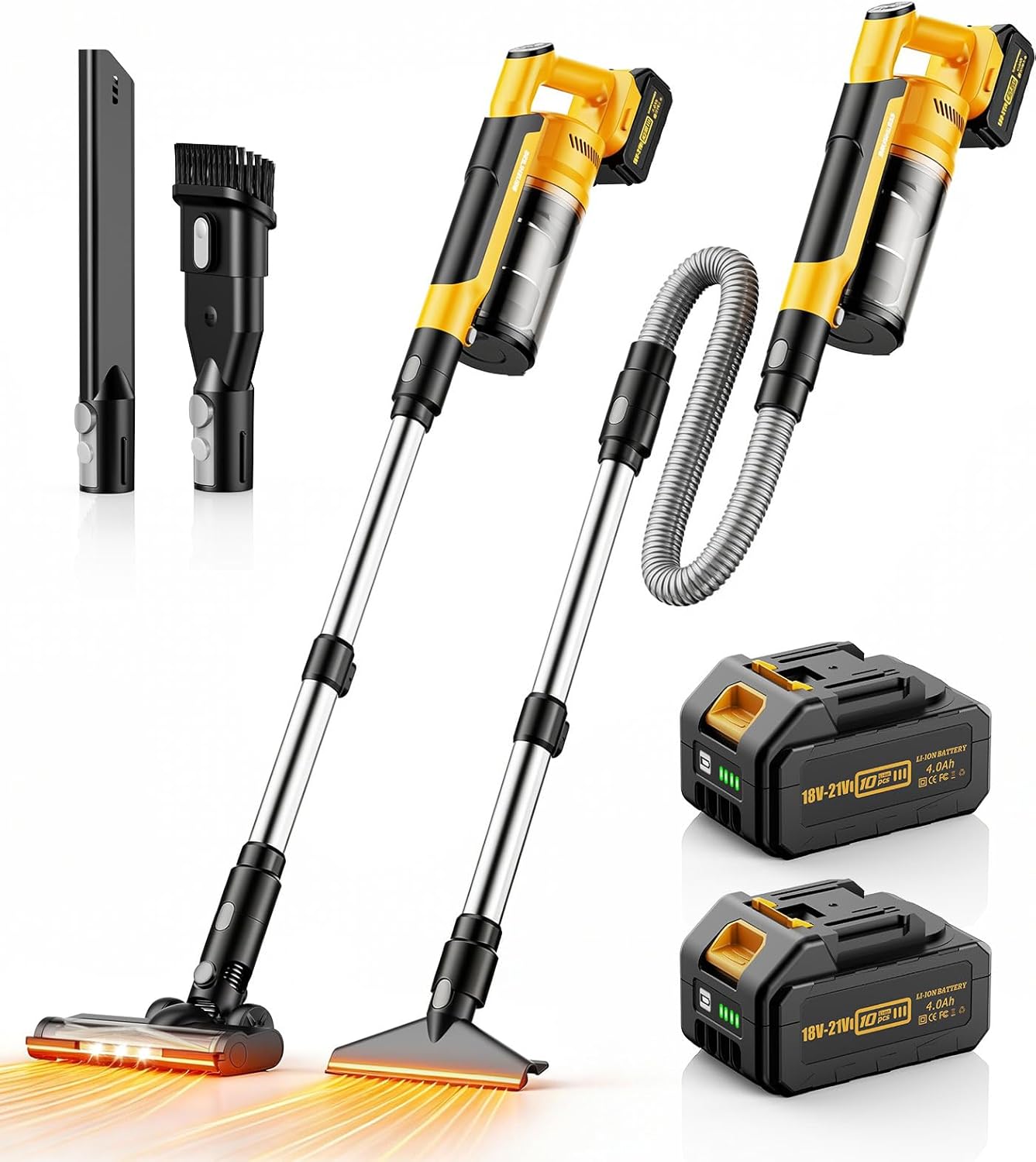Qimedo Cordless Vacuum Cleaner - 8000mAh Power, 700W Suction, 7-in-1 Design, 90-Inch Extension Tube, 2L Dust Cup