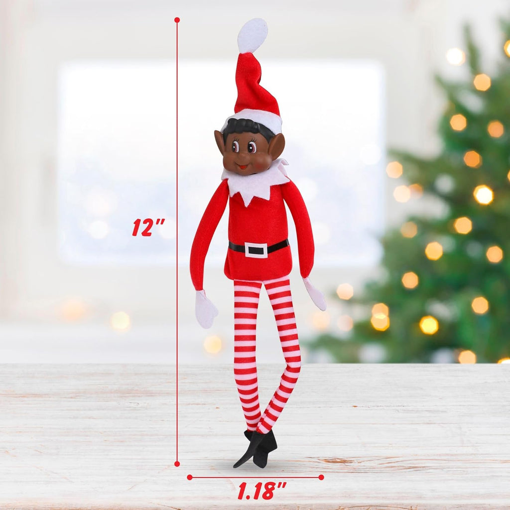 Christmas Elf Behaving Badly Plush Toy - Naughty Bendy Doll | 12-Inch Black Elf for Holiday Fun