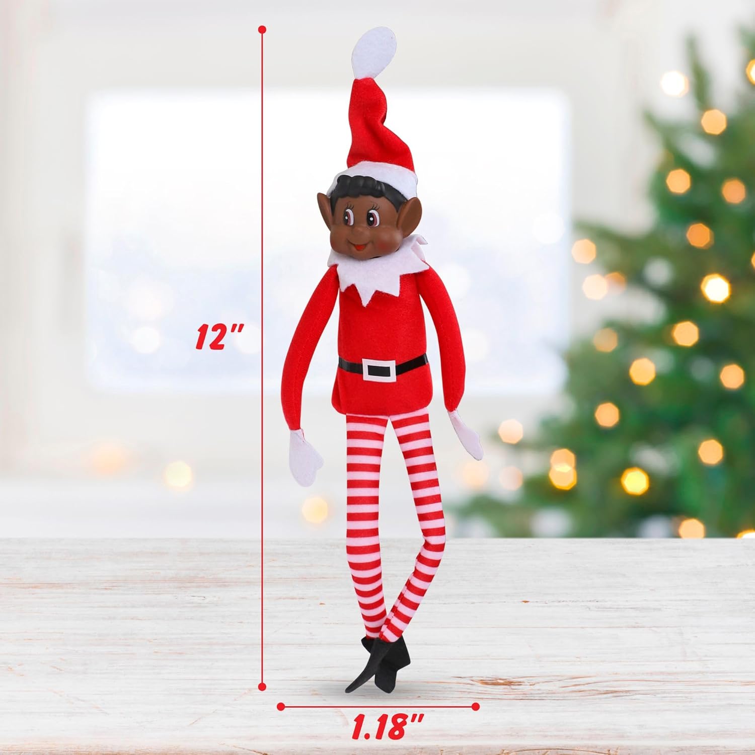 Christmas Elf Behaving Badly Plush Toy - Naughty Bendy Doll | 12-Inch Black Elf for Holiday Fun