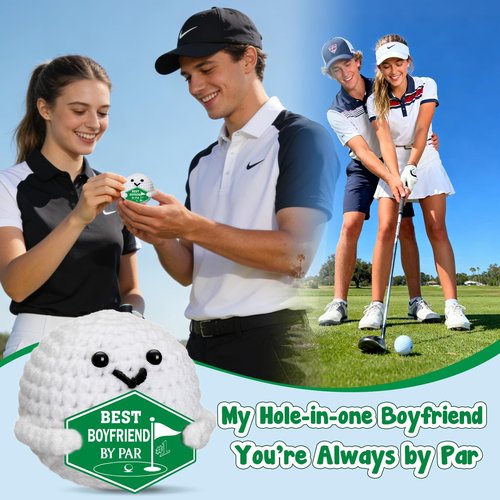 XgiftCreat Gifts for Boyfriend Birthday Anniversary - Funny Easter Basket Stuffers Fathers Father's Day Christmas Crochet Golf Gifts for Boyfriend BF Him Man Fiance Romantic Long Distance Gift