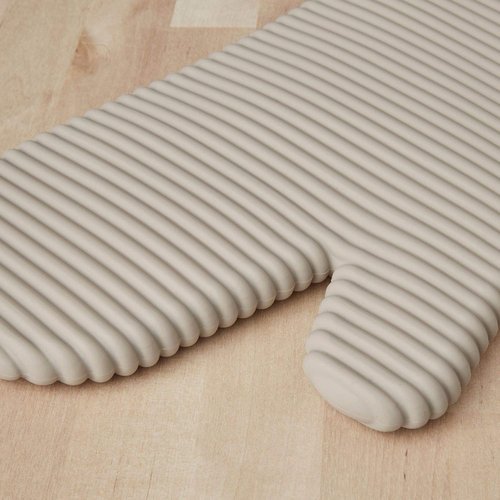 KitchenAid Ribbed Soft Silicone Oven Mitts - Heat Resistant 2-Pack Set, 7.5"x13", Milkshake Color
