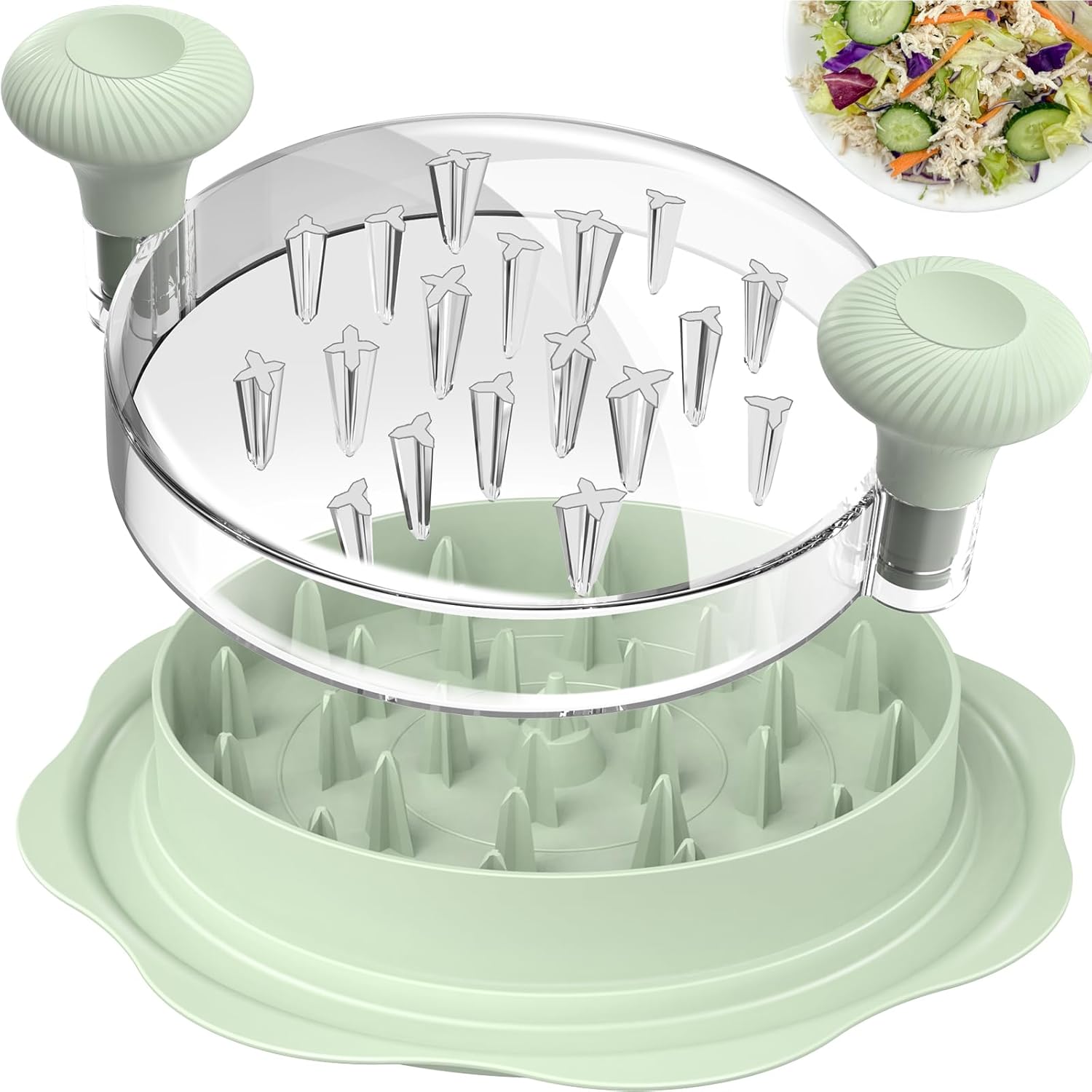 Ukeetap 10" Pro Chicken Shredder Tool - BPA-Free, Ergonomic Design, Anti-Slip Base | Green