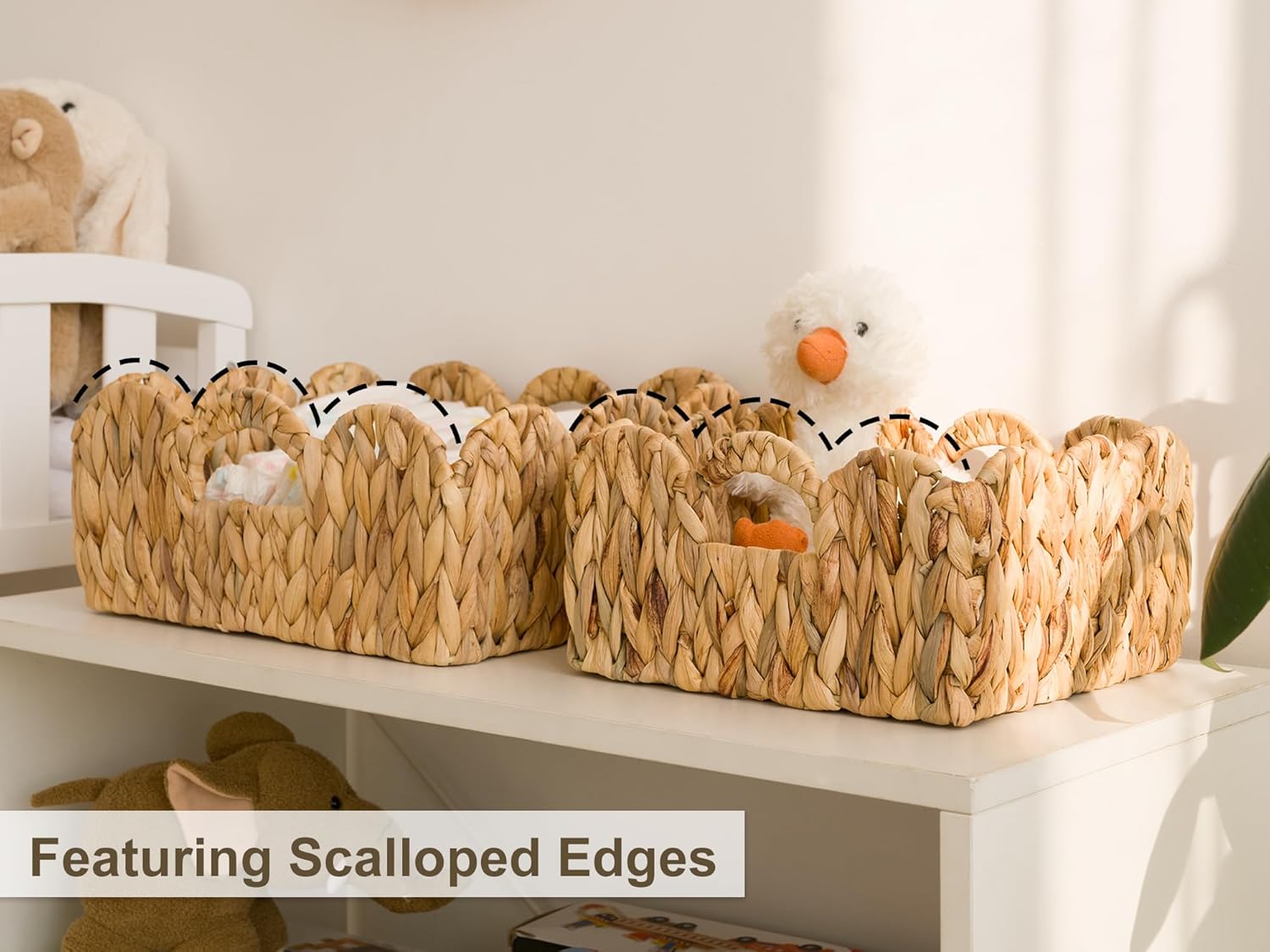 StorageWorks Woven Wicker Baskets - Stylish Organizing Solution with Handles | Set of 2