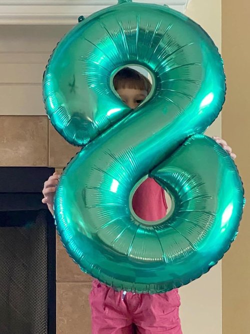 40 Inch Blue-Green Number 8 Balloon | Perfect for 8th Birthday, Weddings & Graduations