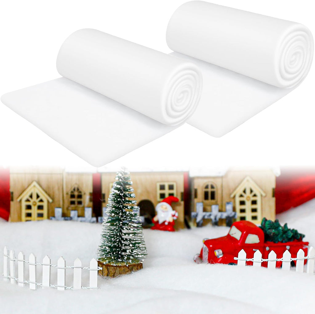 QZYL Christmas Snow Blanket Roll - 3x8FT White Decor for Holiday Decorations & Winter Themes