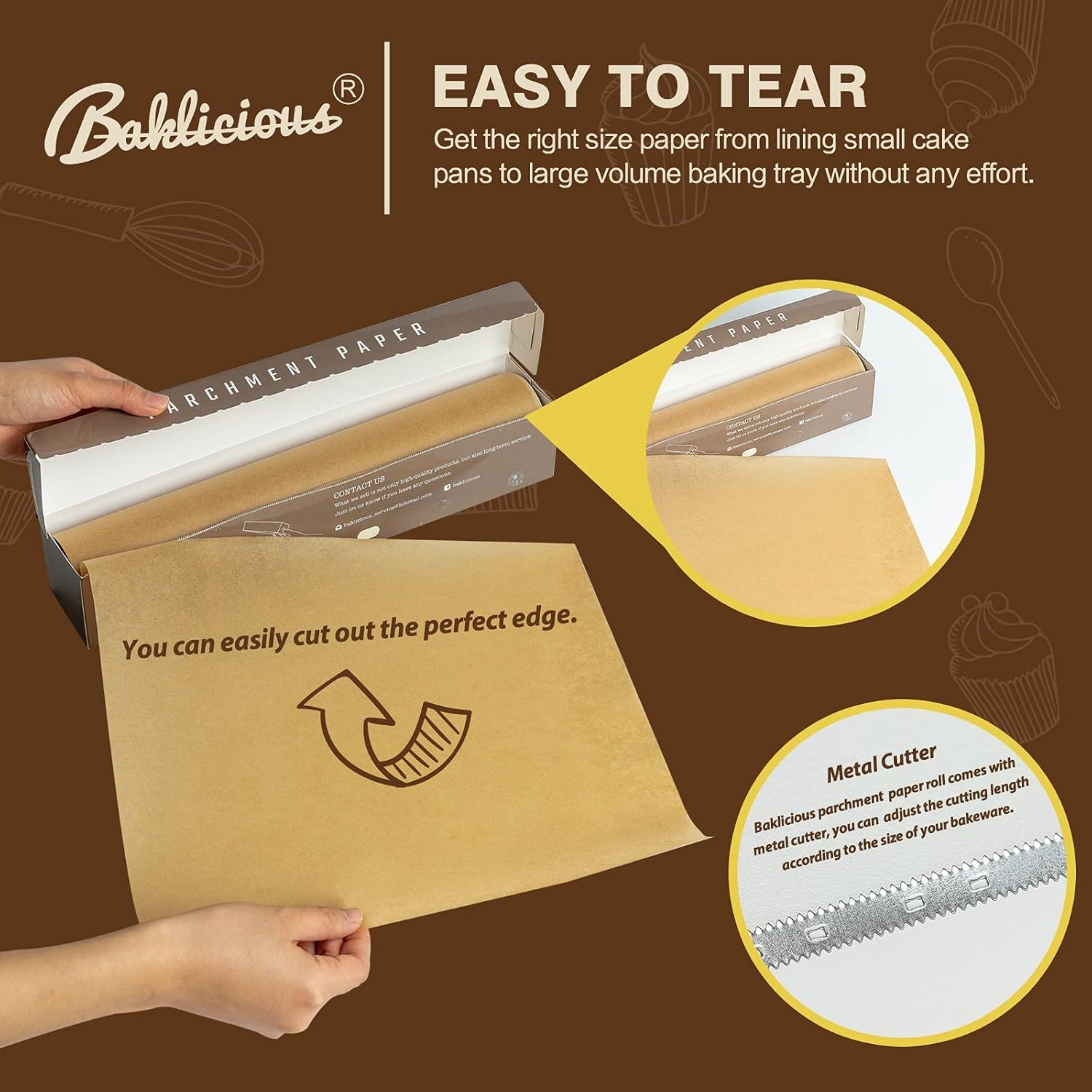 Unbleached Parchment Paper Roll - Non-Stick Baking Paper for Bread & Cookies | 15 in x 210 Ft