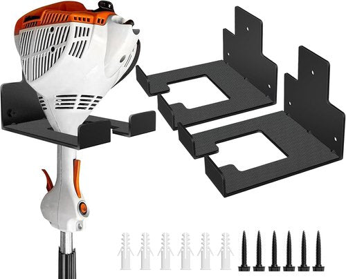 DOKU HOME Heavy Duty Garage Organizer - Wall Mounted Weed Whacker Holder | 2 Pack Trimmer Rack for Tools