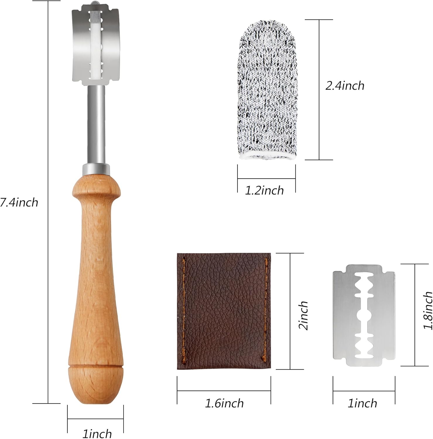 Skiennix Bread Lame - Sourdough Scoring Tool with 10 Razor Blades & Protective Cover | Essential Baking Supplies