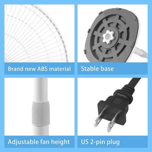 BananaDeer 7 Blades 14.5-Inch 4-Speed Oscillating Pedestal Floor Fan, Adjustable Height, Stand Fan for Home, DC Motor, With Remote Control, Timer, Tilted Head, Bedroom, Office, Kitchen and Living Room