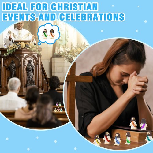 Mini Jesus Figures Bulk, 105PCS Little Baby Jesus Figurines for Christian Easter Basket Egg Stuffers & Bag Fillers, Samll Religious Party Favors Gifts for Hide and Seek School Sunday & Church Baptism