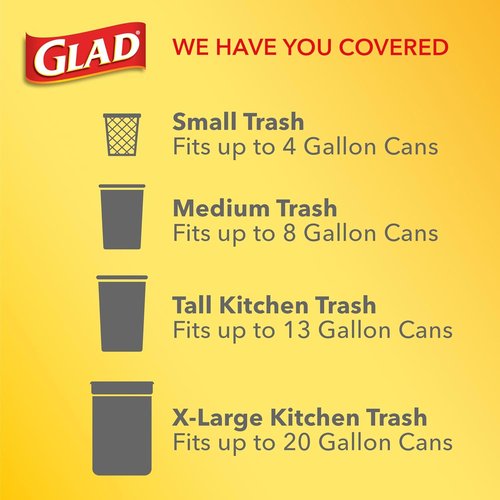Glad Small Kitchen Trash Bags - 4 Gallon Capacity with Febreze Sweet Citron & Lime Scent | 34 Count