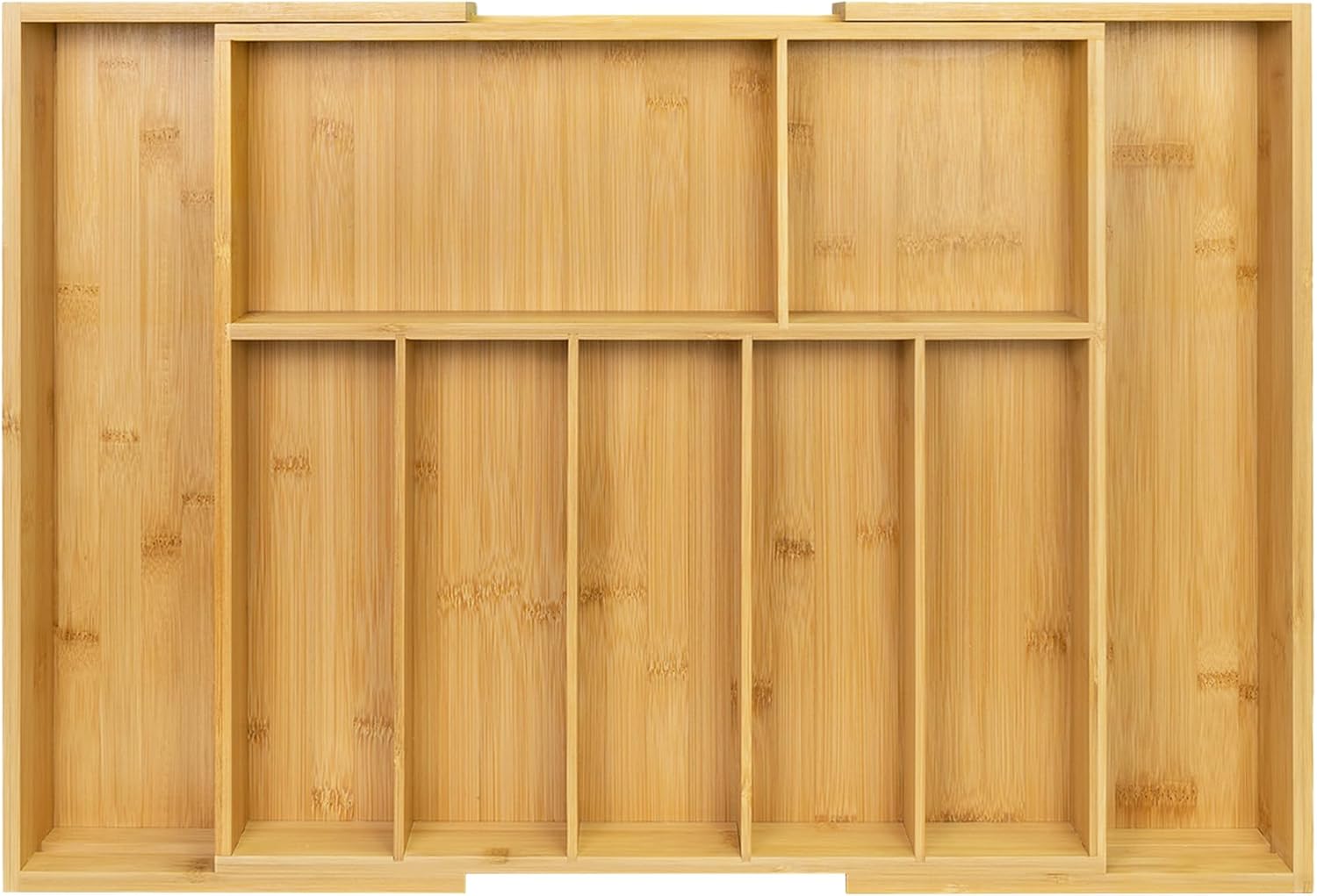Utoplike Extra Large Bamboo Drawer Organizer - Expandable Utensil Holder with 7-9 Slots