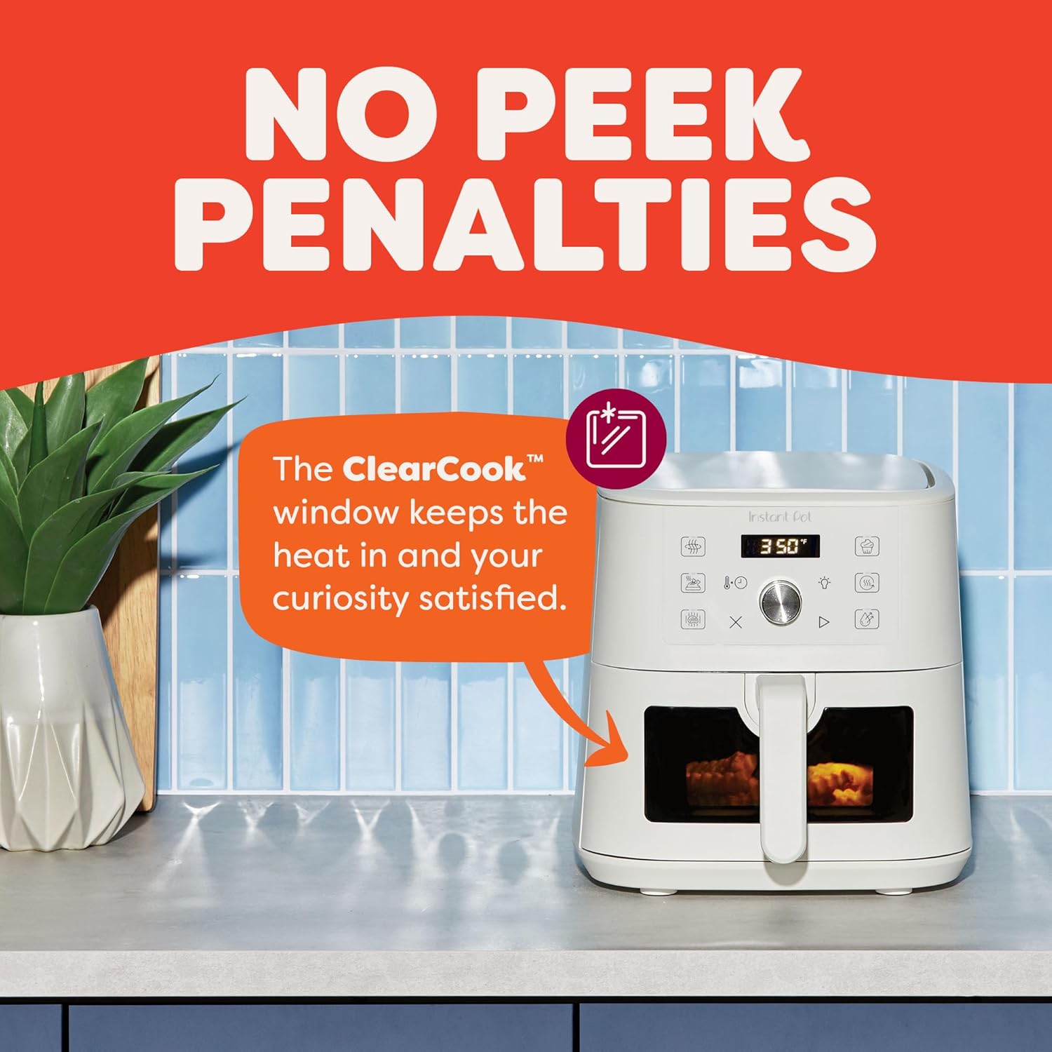 VORTEX Instant Pot 4Qt Mini Air Fryer - 6-in-1 Versatility with Custom Programs | Sea Salt Finish