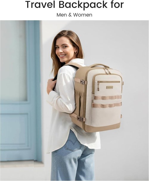 LOVEVOOK 40L Travel Backpack - TSA Approved Carry-On with 3 Packing Cubes & Waterproof Design for 17" Laptop