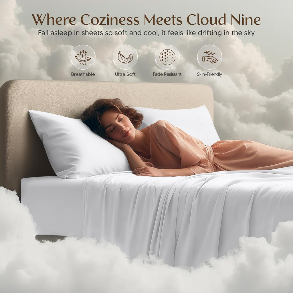 Utopia Bedding California King Sheet Set - Soft, Breathable Microfiber - 4-Piece in White