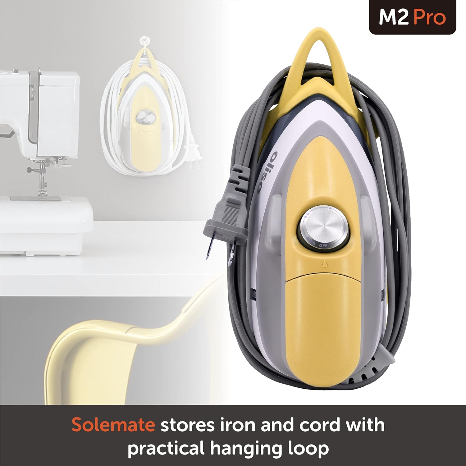 Oliso M2Pro Mini Steam Iron - 1000 Watt Dual Voltage Travel Iron for Sewing & Quilting - Butterscotch