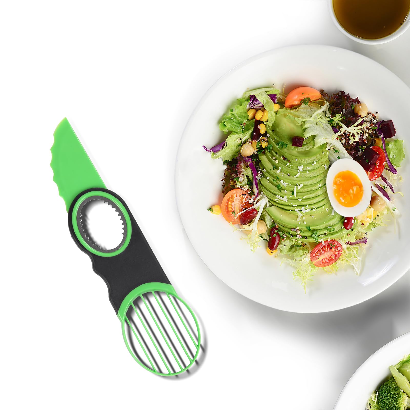 Egg Slicers Avocado 3-in-1 Avocado Slicer Tool - Stainless Steel Peeler, avocados Pit Remover & Fruit Scooper - Safe Ergonomic Avocado Saver with Non-Slip Grip