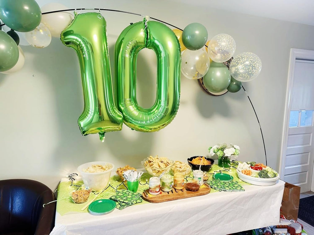 Number 0 Balloons - 40 Inch Light Green Birthday Decorations for Milestone Events