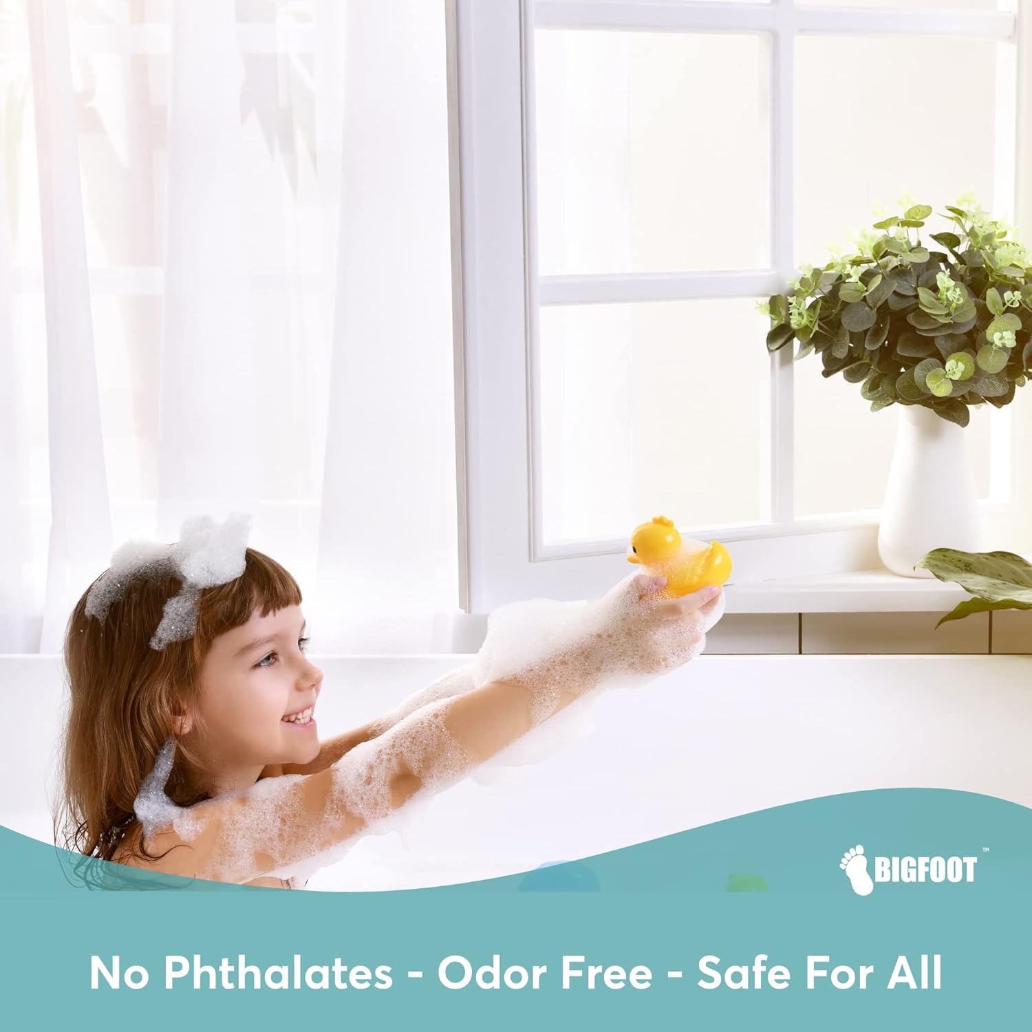 BigFoot Shower Curtain Liner - Premium 72 x 72 Odor-Free PEVA with Rustproof Grommets & Magnetic Weights | Frosted Finish