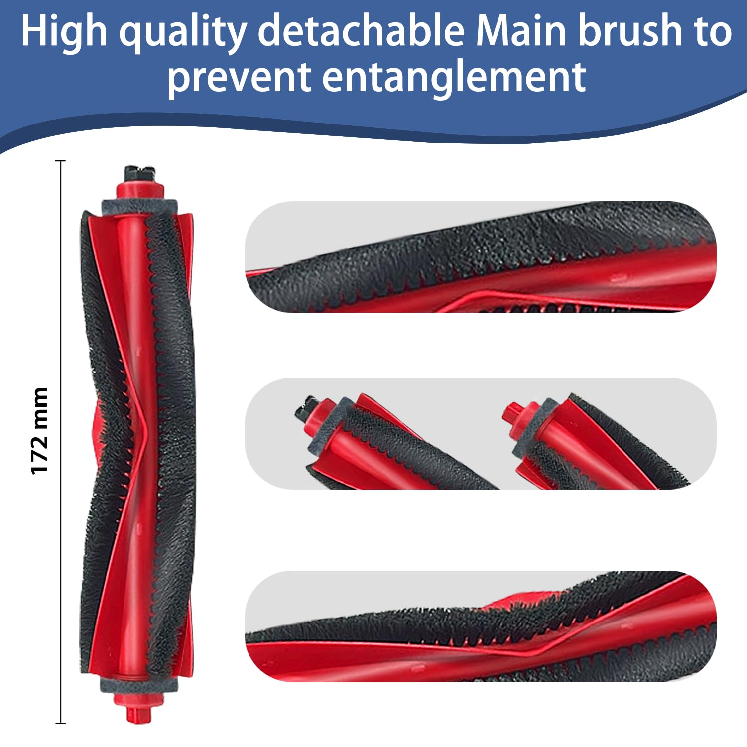Replacement Accessories Kit Compatible with Roborock Q10 S5/Q10 S5+/Q10 X5/Q10 X5+ Robot Vacuum Cleaner Parts 2 Main Brush 4 HEPA Filters 6 mop Pads 6 dust Bags 6 Side Brush