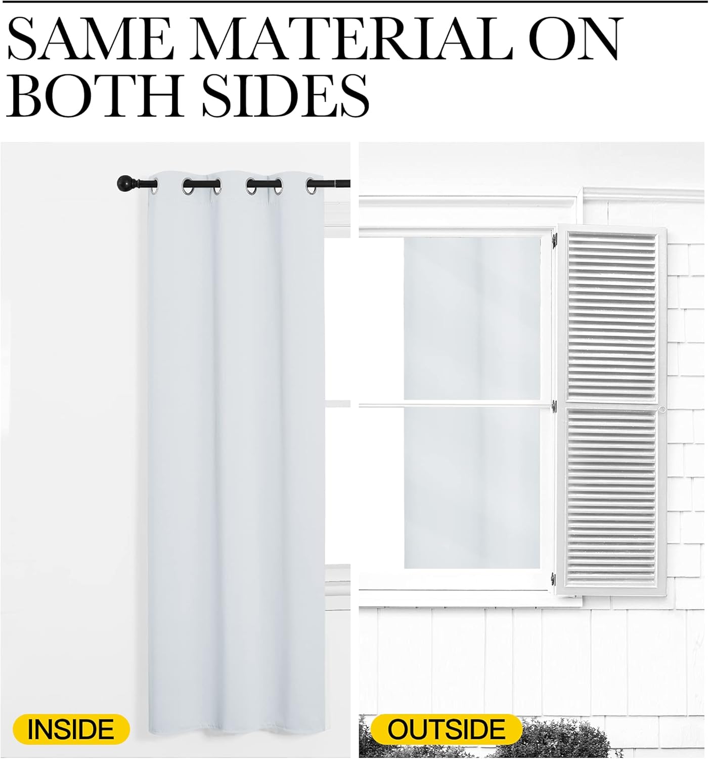 NICETOWN Room Darkening Curtain Panels - Thermal Insulated, 55" W x 102" L, Greyish White | Perfect for Bedroom & Nursery