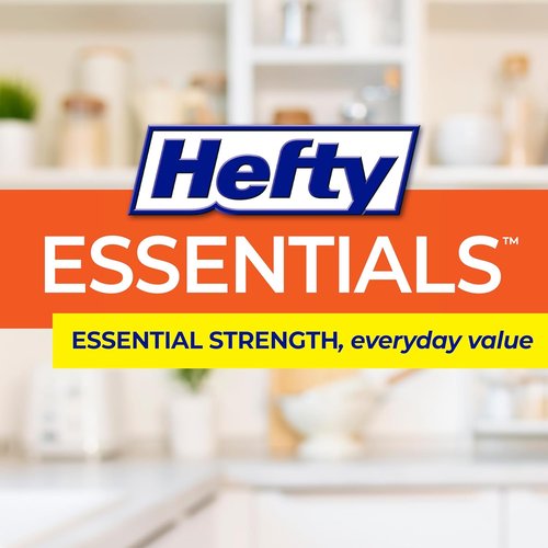 Hefty Essentials 13 Gallon Kitchen Trash Bags - 45 Count Tall Unscented, Easy Tie & Lift, White