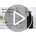 GMISUN Matte Black Soap Dispenser - 12 oz Glass with Steel Pump