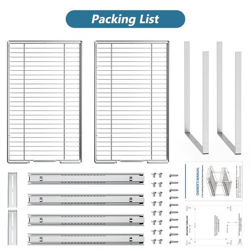 LOVMOR 2 Tier Individual Pull Out Cabinet Organizer 11"W x 21"D, Slide Out Kitchen Cabinet Storage Sliding Shelves