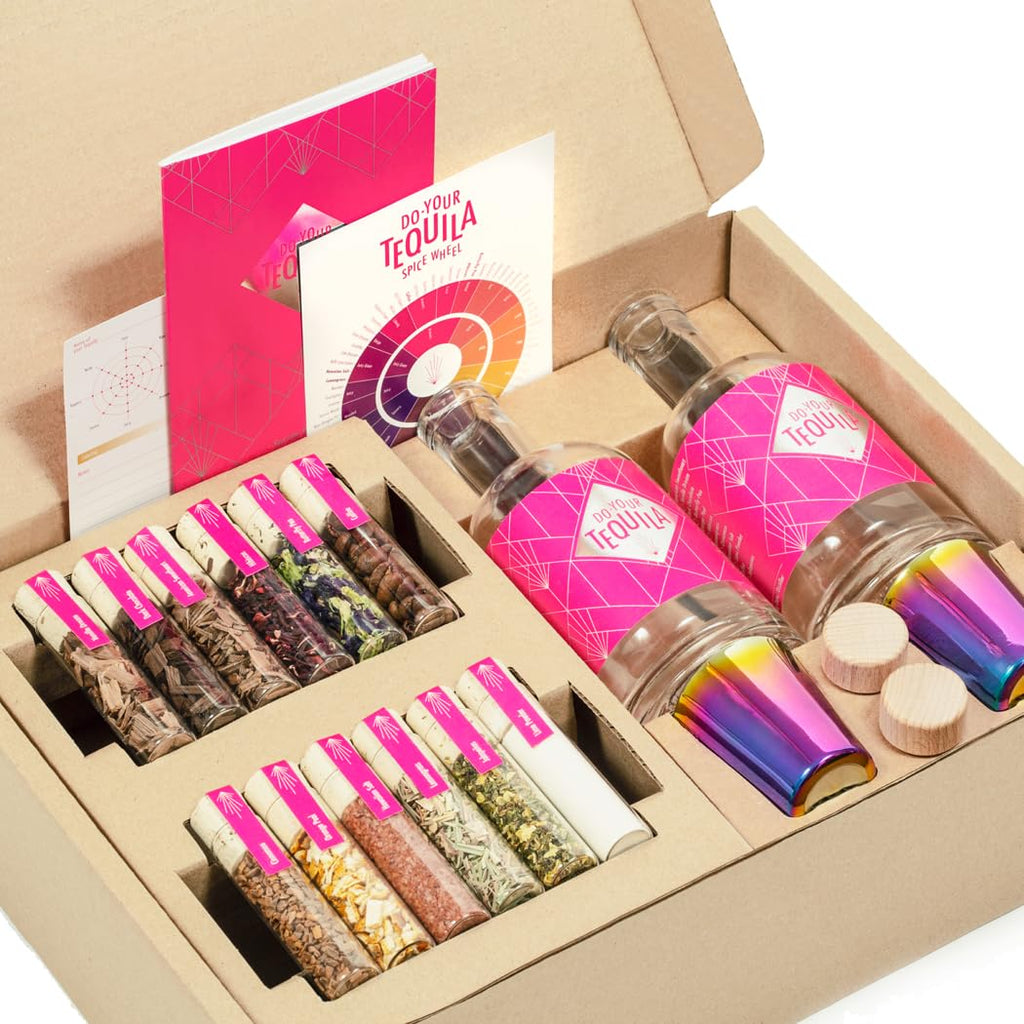 DO YOUR TEQUILA | DIY Tequila Infusion Kit | 12 Woodchip Blends & Botanicals | 2 Shot Glasses & Cocktail Recipes | Father's day gift | Gift for Men & Women | Gift for Anniversary & Birthday
