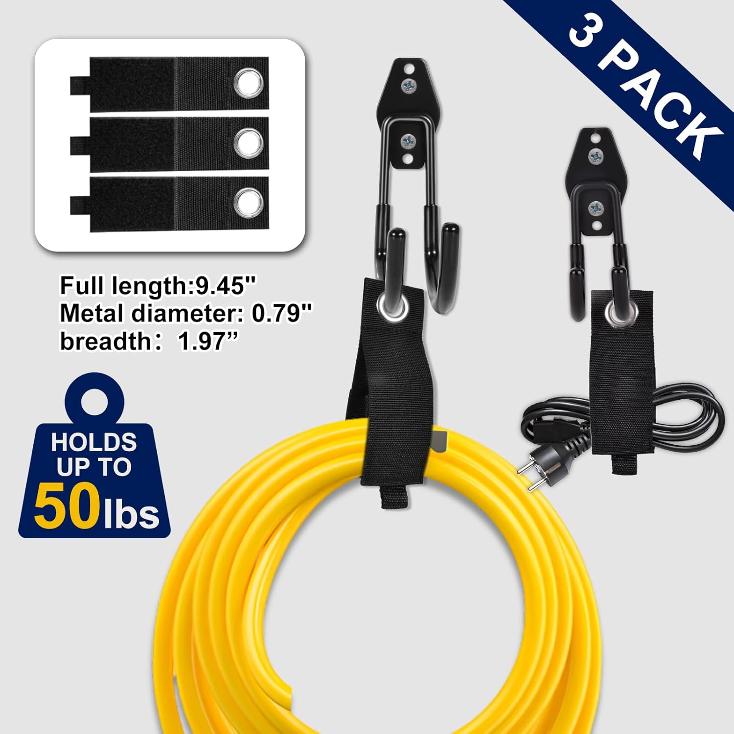 Skiennix 18-Pack Garage Hooks - Heavy-Duty Anti-Slip Coating for Bicycles, Ladders & Tools