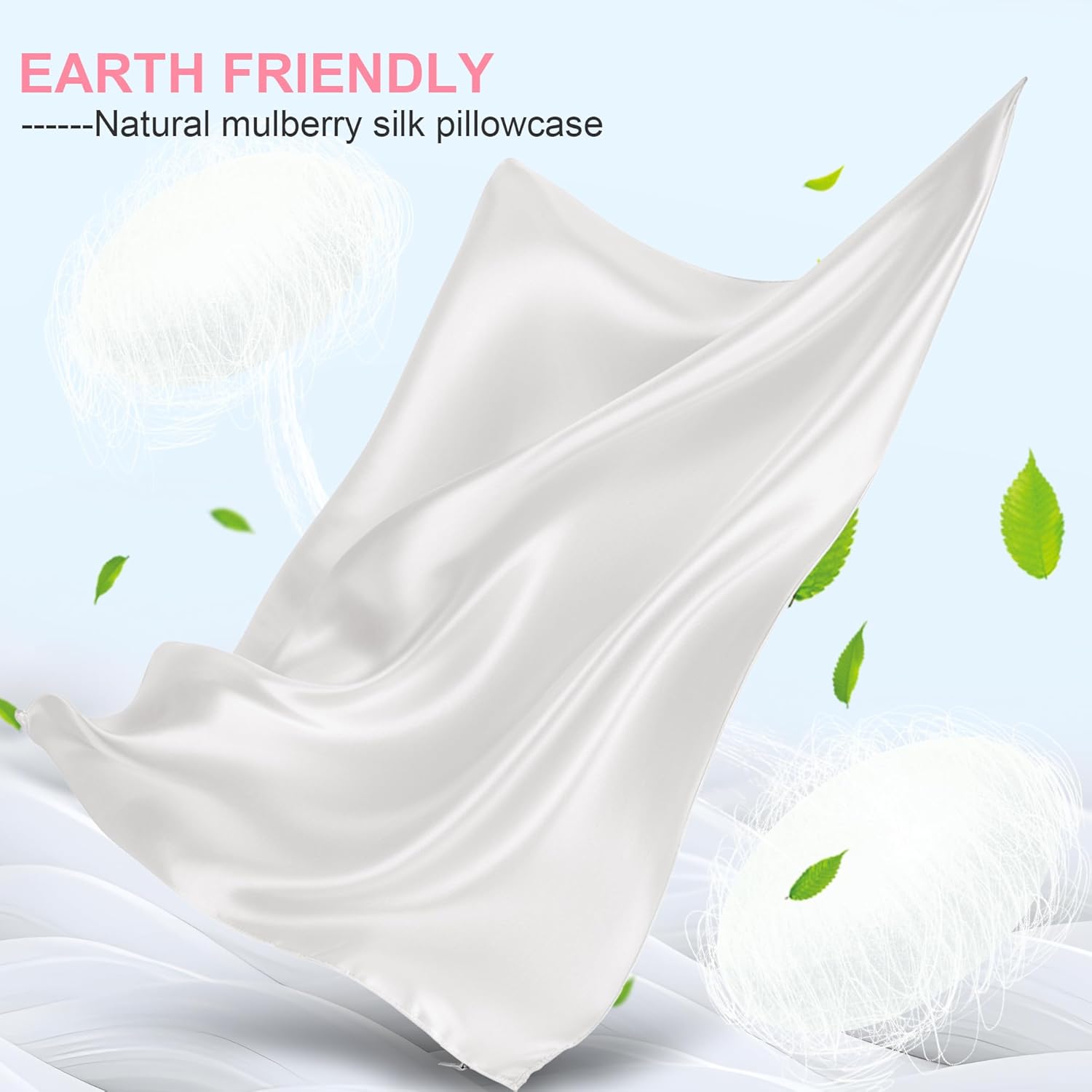 Skiennix Mulberry Silk Pillowcases - King Size Set of 2 for Hair & Skin | Soft, Breathable Ivory