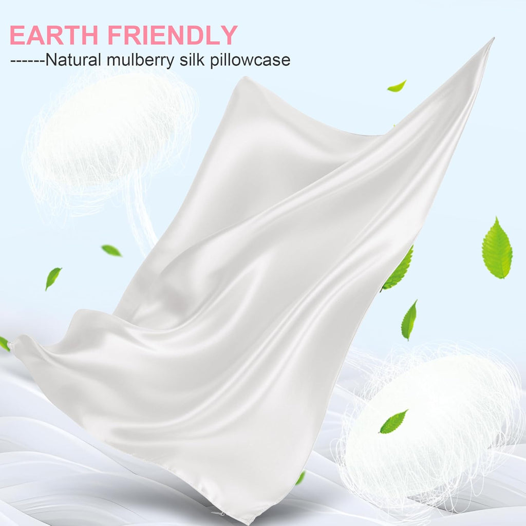 Mulberry Silk Pillowcase | Queen Size with Hidden Zipper - Smooth, Breathable & Cooling for Hair and Skin - Ivory