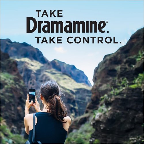 Dramamine Motion Sickness Relief - Less Drowsy Travel Vial - 8 Count Multicolor Pack