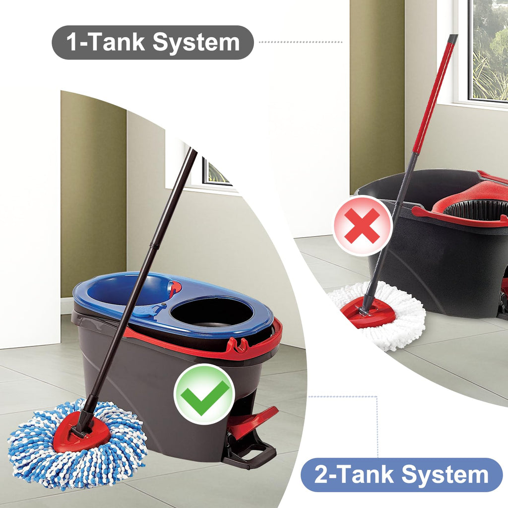 Mop Head Replacement, Spin Mop Replacement Head, Include 4pcs Mop Replace Heads, 1 Extra Mop Base Replacement, Washable, Flexible & Reusable
