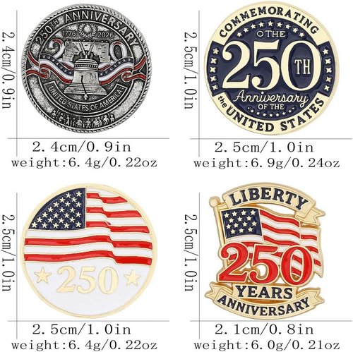 American Independence Day Brooch Pins - Celebrate 250th Anniversary | Perfect Holiday Gift for Men & Women
