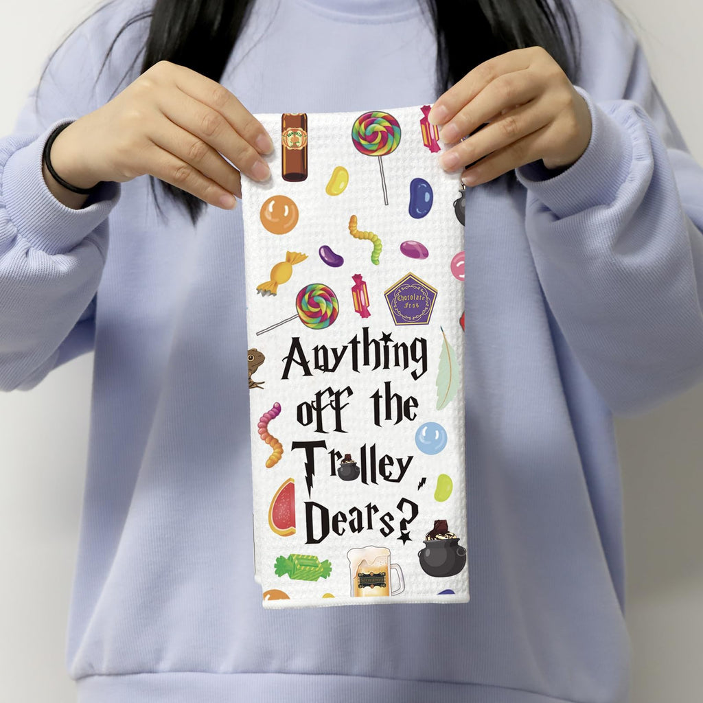 POFULL Wizarding Snacking Dish Towel Wizard Witches Gift Wizard Lover Kitchen Towel (Anything Off)