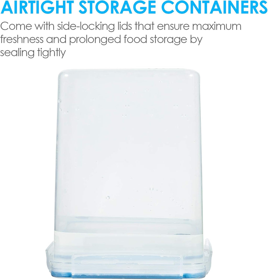 Vtopmart Large Food Storage Containers - 5.2L BPA-Free Airtight Canisters with Lids & Labels | 4 Pieces in Blue